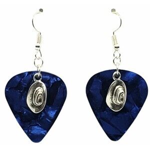Cowboy Hat Western Charm on Guitar Pick Earrings - Choose Color - Handmade USA
